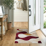 ODIKA Washable Modern Abstract Wavy Area Rug, Low Pile Non-Slip & Pet Friendly
