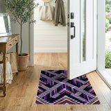 Purple Geometric Staircase Illusion Area Rug