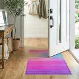 Vibrant Ombre Rainbow Stripe Area Rug