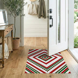 Bold Red Green Geometric Southwestern Area Rug