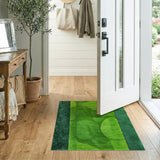 Lush Green Leaf Shag Area Rug