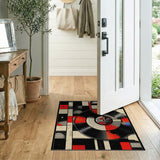 Geometric Modern Retro Vinyl Record Geometric Area Rug