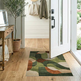Green Green Abstract Geometric Modern Area Rug