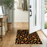 Graphic Autumn Leaves Acorns Area Rug