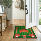 Baseball Field Area Rug - Green Grass Diamond
