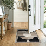 Modern Geometric Crescent Abstract Rug