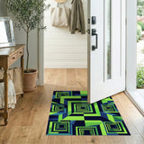 Neon Geometric Tunnel Area Rug