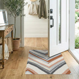 Layered Grey Chevron Zigzag Area Rug