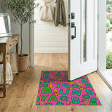 Sassy Slay Queen Multi-Color Cartoon Area Rug