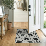 Black Bear Woodland Area Rug
