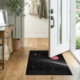 Cosmic Pink Galaxy Geometric Area Rug