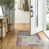 Pink Leopard Geometric Abstract Area Rug