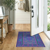 Vibrant Purple Teal Heritage Tribal Area Rug