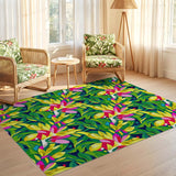 ODIKA Washable Tropical Floral Low Pile Non-Slip Area Rug