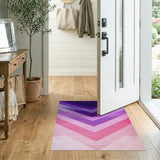 Purple Ombre Chevron Geometric Area Rug