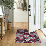 Pink Heart Scallop Fan Area Rug