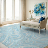 Abstract Area Swirl Blue Swirl Abstract Area Rug