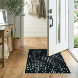 Pixelated Geometric Black White Area Rug