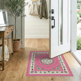 Floral Vintage Pink Floral Medallion Vintage Area Rug