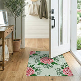 Floral Vintage Pink Roses Floral Vintage Area Rug
