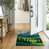Serene Alpine Peaks and Pine Forest Rug