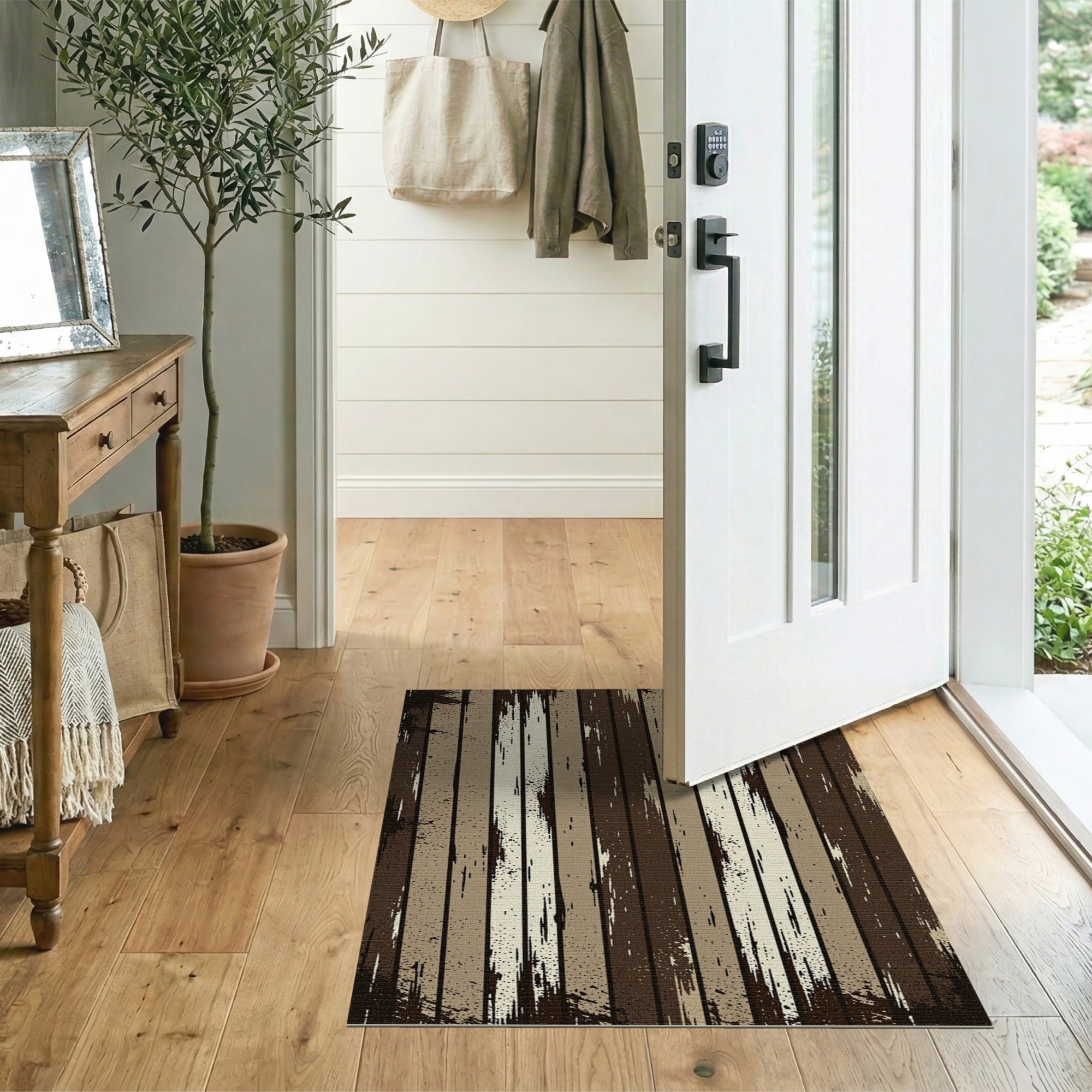 Distressed Barnwood Plank Rug