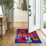 Psychedelic Electric Guitars Area Rug
