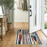 Surfboard Sunset Stripe Coastal Rug