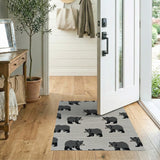 Cute Grey Bear Pattern Area Rug