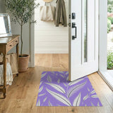Elegant White Feathers Purple Area Rug