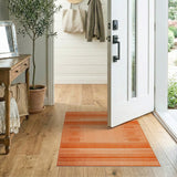 Orange Striped Geometric Modern Area Rug