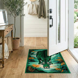 Vibrant Green Tiger Jungle Area Rug