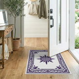 Purple Ornate Snowflake Area Rug