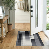 Geometric Modern Modern Black White Geometric Stripe Area Rug