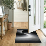Modern Halftone Curves Black White Area Rug