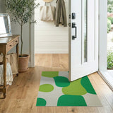 Vibrant Green Organic Shapes Area Rug