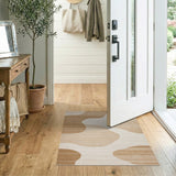 Beige and Neutral Abstract Area Abstract Beige Organic Shapes Area Rug
