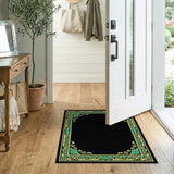 Ornate Teal Persian Border Area Rug