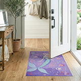 Whimsical Purple Mermaid Kids Area Rug