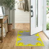Playful Yellow Cartoon Suns Gray Area Rug