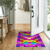 Rainbow Hearts Pop Art Area Rug