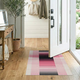 Pink Ombre Black Stripe Area Rug