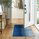 Blue Ombre Geometric Area Rug