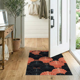 Black Coral Seashell Pattern Area Rug