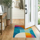 Vibrant Overlapping Arches Geometric Area Rug