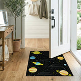 Cosmic Cartoon Planets Stars Area Rug