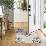 Ornate Floral Vintage Beige Area Rug