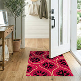 Vibrant Pink Watermelon Slice Pattern Area Rug
