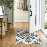 Black and White Medallion Ornate Black White Persian Medallion Rug