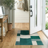 Blue and Teal Geometric Modern Area Rug